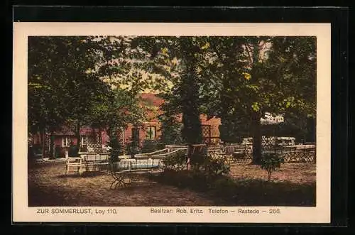 AK Rastede-Loy, Gasthaus zur Sommerlust v. R. Eritz mit Gartenlokal