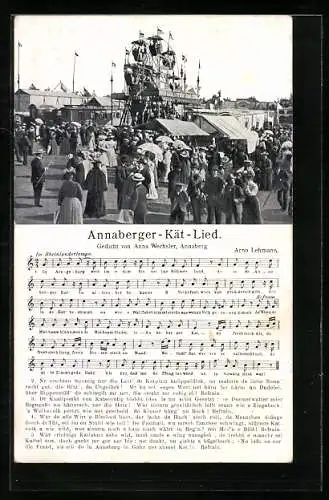 AK Annaberg / Erzgebirge, Volksfest Die Annaberger Kät mit Gedicht von Anna Wechsler