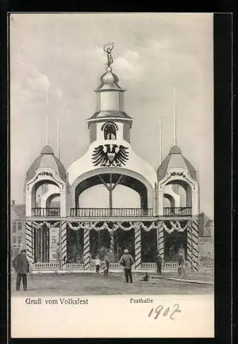 AK Lübeck, Festhalle auf dem Volksfest