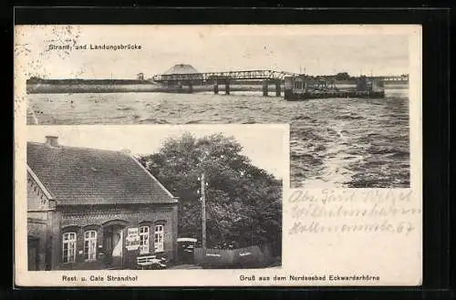 AK Eckwarderhörne, Restaurant und Café Strandhof, Stand- und Landungsbrücke