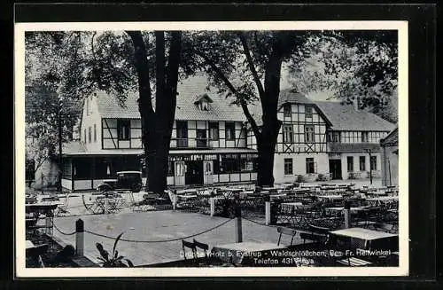 AK Drübber-Holz b. Eystrup, Gasthaus Waldschlösschen von Fr. Hellwinkel