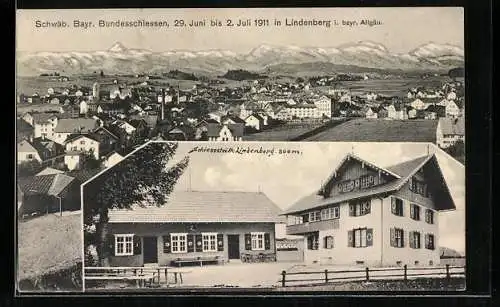 AK Lindenberg / Allgäu, Schwäb. Bayr. Bundesschiessen 1911, Schiessstätte