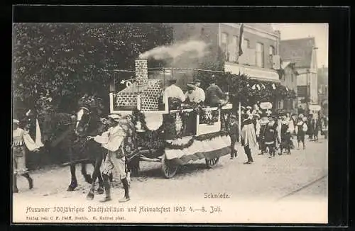 AK Husum / Nordsee, 300jähriges Stadtjubiläum und Heimatsfest 1903, Schmiede