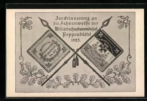 AK Hamburg-Poppenbüttel, Erinnerung an die Fahnenweihe der Militärischen Kameradschaft 1925