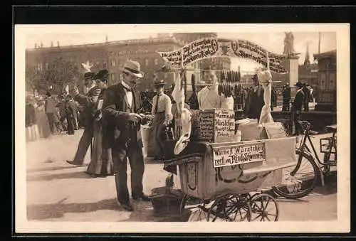 AK Berlin, Lustgarten, Würstchenverkäufer am Strassenrand
