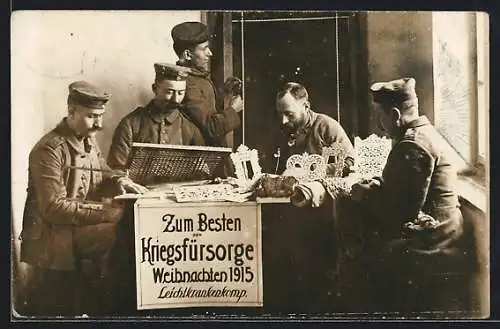 AK Kriegsfürsorge Weihnachten 1915, Leichtkrankenkomp.