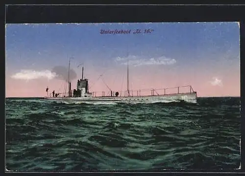 AK U-Boot U16 auf hoher See