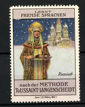 Reklamemarke Lernt Fremde Sprachen, Methode Toussaint-Langenscheidt, Russisch, Serie I., Bild 7