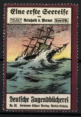Reklamemarke Deutsche Jugendbücherei, Eine erste Seereise von Reinhold v. Werner, Nr. 33