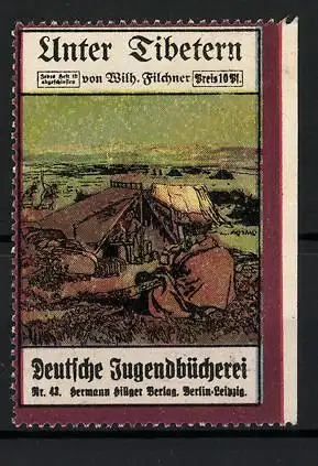 Reklamemarke Deutsche Jugendbücherei, Unter Tibetern von Wilh. Filchner, Nr. 43