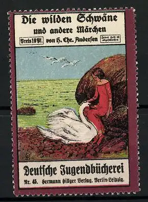 Reklamemarke Deutsche Jugendbücherei, Die wilden Schwäne von Chr. Andersen, Nr. 45
