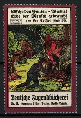Reklamemarke Deutsche Jugendbücherei, Lösche den Funken von Leo Tolstoi, Nr. 51