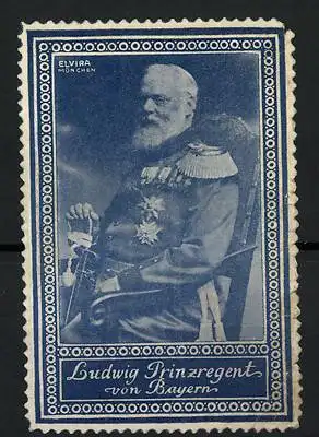 Reklamemarke Prinzregent Ludwig von Bayern im Portrait