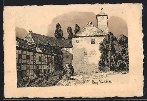 Künstler-AK Wiedelah, Burg Wiedelah