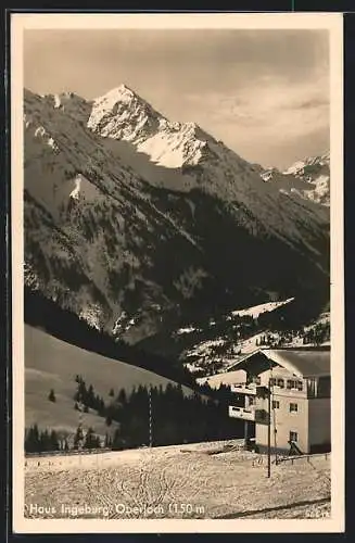 AK Oberjoch, Pension Haus Ingeborg mit Bergpanorama