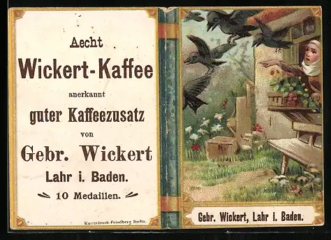 Vertreterkarte Lahr i. B., Aecht Wickert-Kaffee, von Gebr. Wickert, anerkannt guter Kaffeezusatz, Die 7 Raben