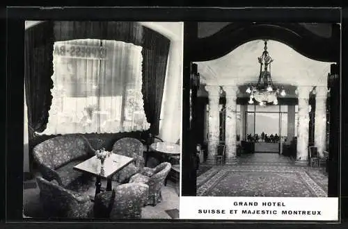 Vertreterkarte Montreux, Grand Hotel Suisse et Majestic Montreux, Dir. H. L. Moser