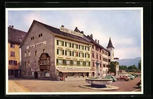 Vertreterkarte Rapperswil, Hotel Hirschen, Inh. Fritz Scherer (Küchenchef) Mitglied der Schweiz. Gilde etablierter Köche