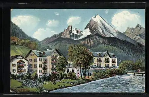 Vertreterkarte Berchtesgaden, Hotel und Pension Schwabenwirt, Inh. Josef und Anna Karlsreiter