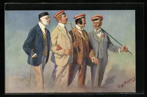 Künstler-AK Georg Mühlberg: Studentenleben, Renommierbummel