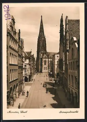 AK Münster /Westf., Strassenpartie am Prinzipalmarkt