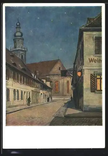 AK Erlangen, Gasse in der Stadt