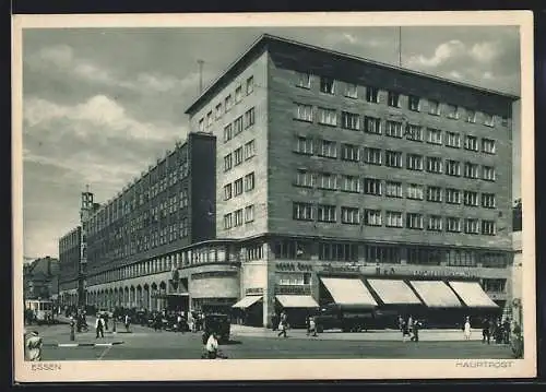 AK Essen, Strassenpartie an der Hauptpost