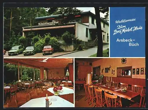 AK Arsbeck-Büch, Gasthaus Waldterrasse zum Drei Mädel Haus, Hotel und Café