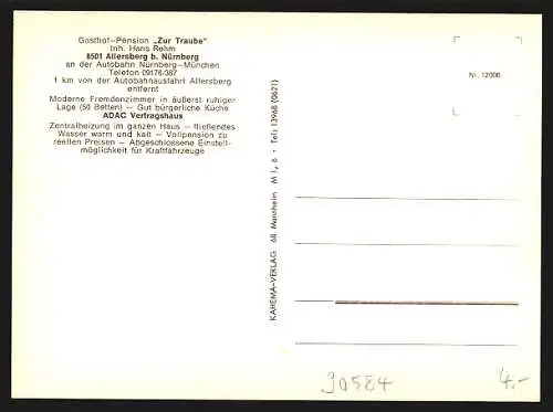 AK Allersberg b. Nürnberg, Gasthof und Hotel-Pension Traube