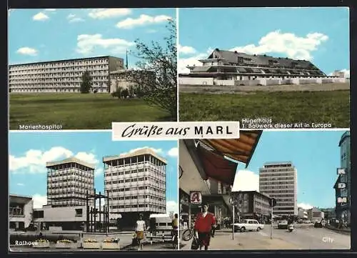AK Marl, Marienhospital, Rathaus, City