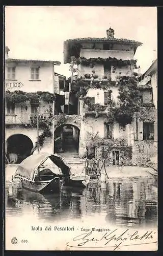 AK Isola dei Pescatori, Lago Maggiore, Häuser am Ufer