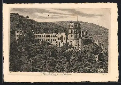 Künstler-AK Heidelberg, Das Schloss