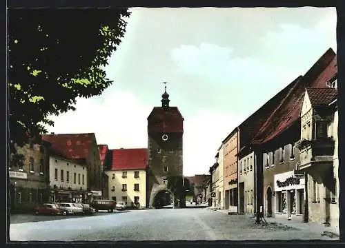 AK Vilseck /Opf., Marktplatz mit Torturm