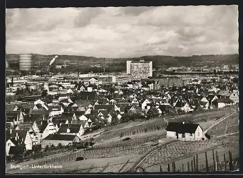 AK Stuttgart-Untertürkheim, Ortsansicht aus der Vogelschau