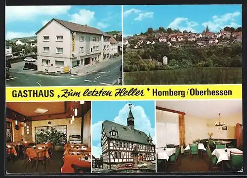 AK Homberg /Oberhessen, Gasthaus zum letzten Heller R. Wolf, Ortsansicht
