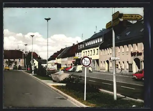 AK Mitterteich /Opf., Strassenpartie mit Gasthof Lamm