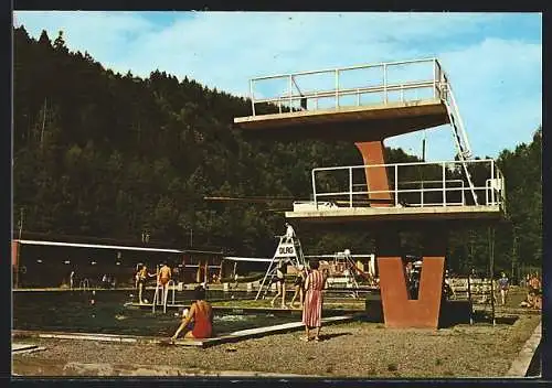 AK Wirsberg /Ofr., Waldschwimmbad mit Sprungturm