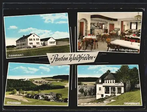 AK Oberbrumberg i. Frankenwald, Pension Waldfrieden, Gästehaus I, Gast- und Frühstücksraum