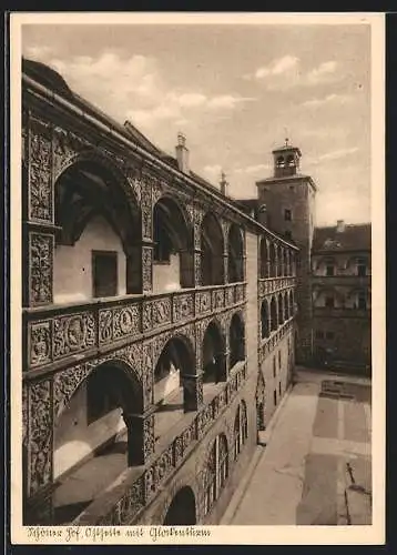 AK Kulmbach, Die Pfaffenburg, Blick auf den Glockenturm