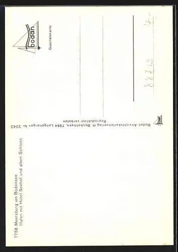 AK Meersburg am Bodensee, Hotel Seehof und Hafen mit Schloss