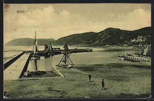 AK Mölle, Partie am Hafen, Segelboote