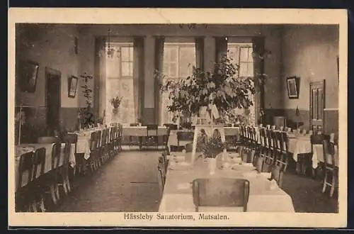 AK Hässsleby, Hässleby Sanatorium, Matsalen