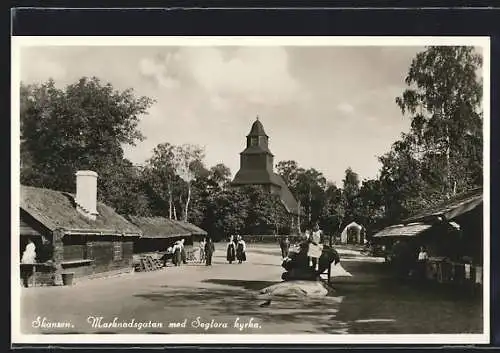 AK Stockholm, Skansen, Marknadsgatan med Seglora kyrka