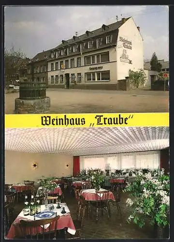 AK Ernst, Hotel-Restaurant Weinhaus Traube mit Innenansicht
