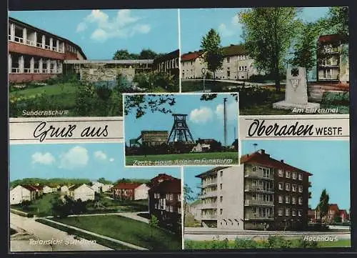 AK Oberaden /Westfalen, Zeche Haus Aden mit Funkturm, Hochhaus, Teilansicht Sundern