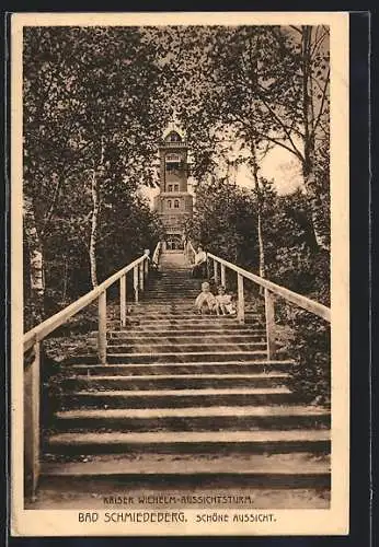AK Bad Schmiedeberg, Treppe zum Kaiser Wilhelm-Turm
