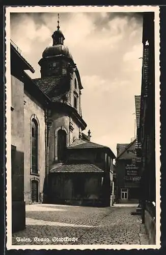 AK Aalen, Die Evangelische Stadtkirche und das Kaufhaus Lohmiller