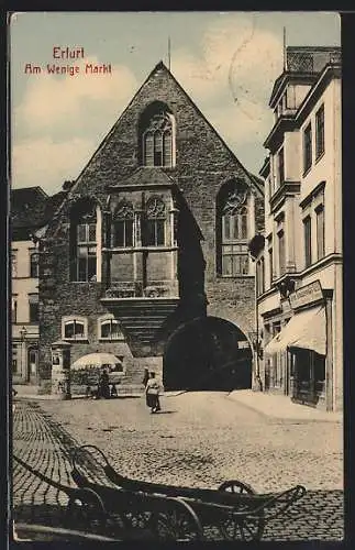 AK Erfurt, Litfasssäule am Wenige Markt