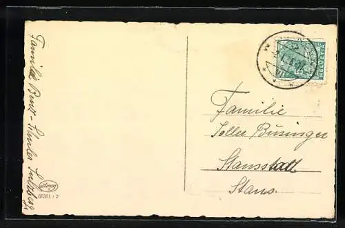 AK Kind auf Rodelschlitten, von Bernhardiner gezogen, Neujahrsgruss