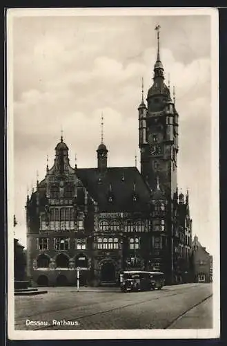 AK Dessau, Bus vor dem Rathaus